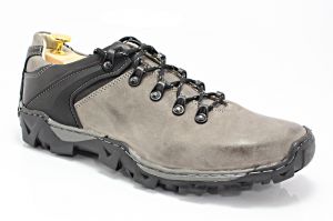 KENT 116 SZARE - Trekkingowe buty męskie 100% skórzane