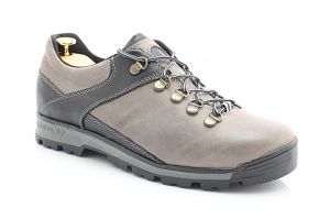 KENT 290 SZARY-CZARNY - Trekkingowe buty męskie 100% skórzane
