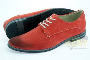 KENT 215 CZERWONE WELUR - Męskie buty skórzane, krok w stronę dobrego stylu