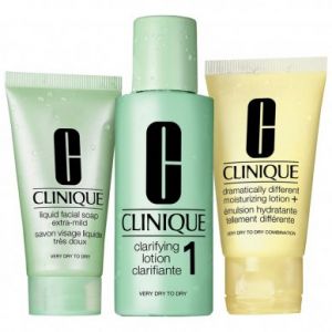 SET Clinique 3-Step Liquid Facial Soap Extra Mild (W) mydło w płynie 50ml + płyn złuszczający 100ml