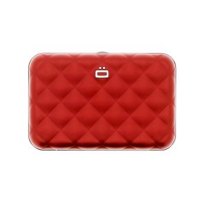 Portfel Aluminiowy Ogon Designs Quilted Button Red - Red