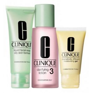 SET Clinique 3step Skin Care System3 (cera mieszana) (W) mydło w płynie do twarzy 50ml + tonik oczys