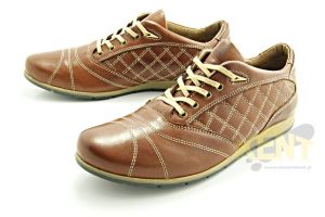 KENT 510K BRĄZOWE - Skórzane buty męskie sportowa elegancja