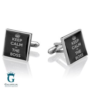 Spinki do mankietów Keep Calm I\'m Boss PS-042